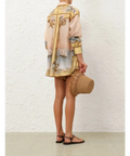 Zimmermann Scarborough Relaxed Shirt and Short Set in Yellow Nautical Map - Outfit Sets
