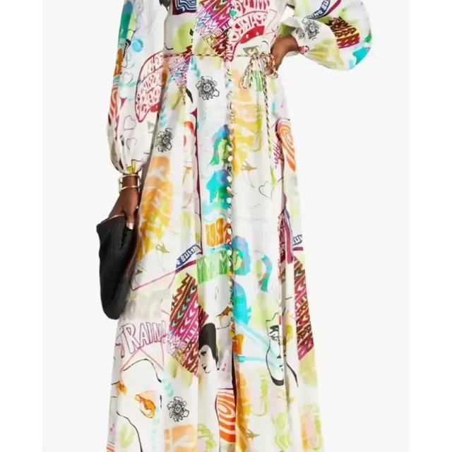 Zimmermann Shelly Billow Long Dress Poster Print Size 3 - 14 / Multi - Dresses