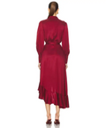 Zimmermann Silk Wrap Midi Dress in Burgundy Size 8 - 8 / Red - Dresses
