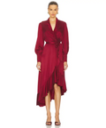 Zimmermann Silk Wrap Midi Dress in Burgundy Size 8 - 8 / Red - Dresses