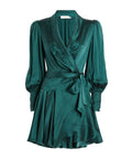Zimmermann Silk Wrap Mini Dress in Green Size 10 12 14 & 16 - Dresses