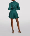 Zimmermann Silk Wrap Mini Dress in Green Size 10 12 14 & 16 - Dresses