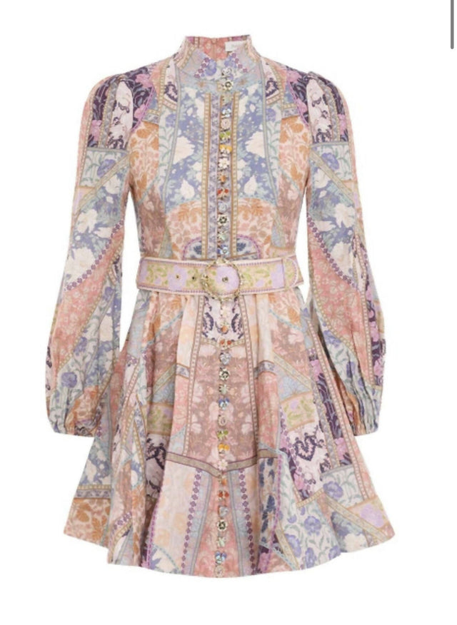 Zimmermann - Zimmermann Stargazer Kaleidoscope Buttoned Mini Dress
