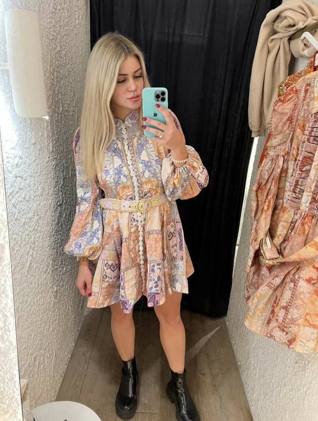 Zimmermann - Zimmermann Stargazer Kaleidoscope Buttoned Mini Dress