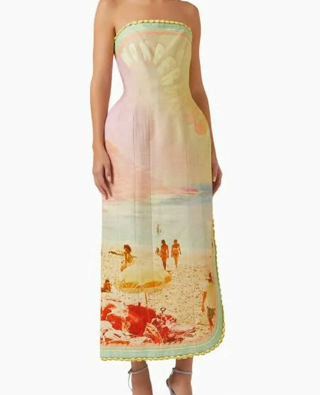 Zimmermann Structured Coaster Midi Dress Multi Size - Dresses