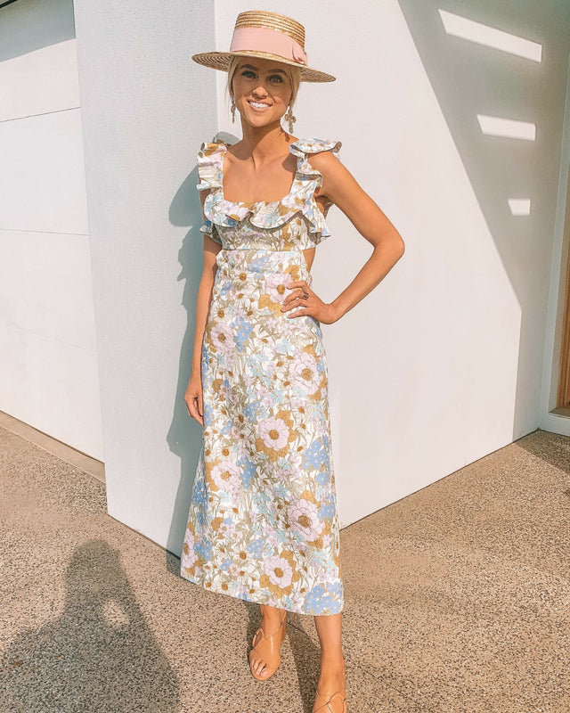 Zimmermann Super Eight Frilled Midi Dress - 10 / Floral - Dresses