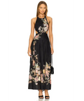 Zimmermann Tallow Halter Midi Dress Black Multi Floral Size 1/10 - 10 / Floral - Dresses