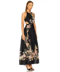 Zimmermann Tallow Halter Midi Dress Black Multi Floral Size 1/10 - 10 / Floral - Dresses