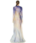 Zimmermann Tama Bias Slip Maxi Dress Vanilla Blue Sky Size 2 - 12 / Multi - Dresses