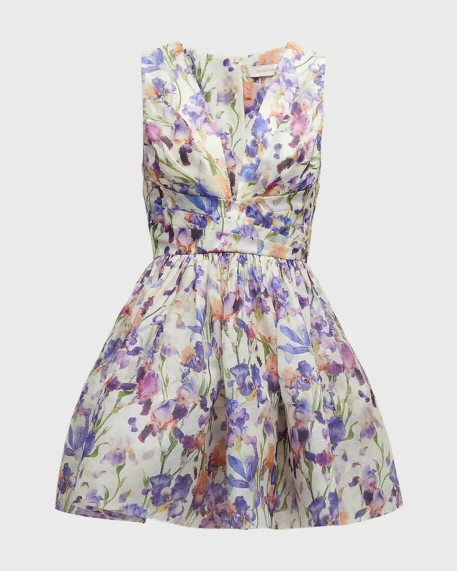 Zimmermann - Zimmermann Tama V Neck Mini Dress Floral Size 0 / AU 8