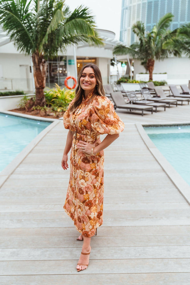 Zimmermann Tempo Puff Sleeve Day Dress Size 10 & 12 - 10 / Floral - Dresses