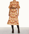 Zimmermann Tempo Puff Sleeve Day Dress Size 10 & 12 - 10 / Floral - Dresses