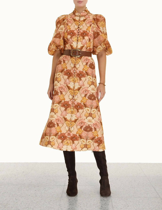 Zimmermann Tempo Puff Sleeve Day Dress Size 10 & 12 - 10 / Floral - Dresses