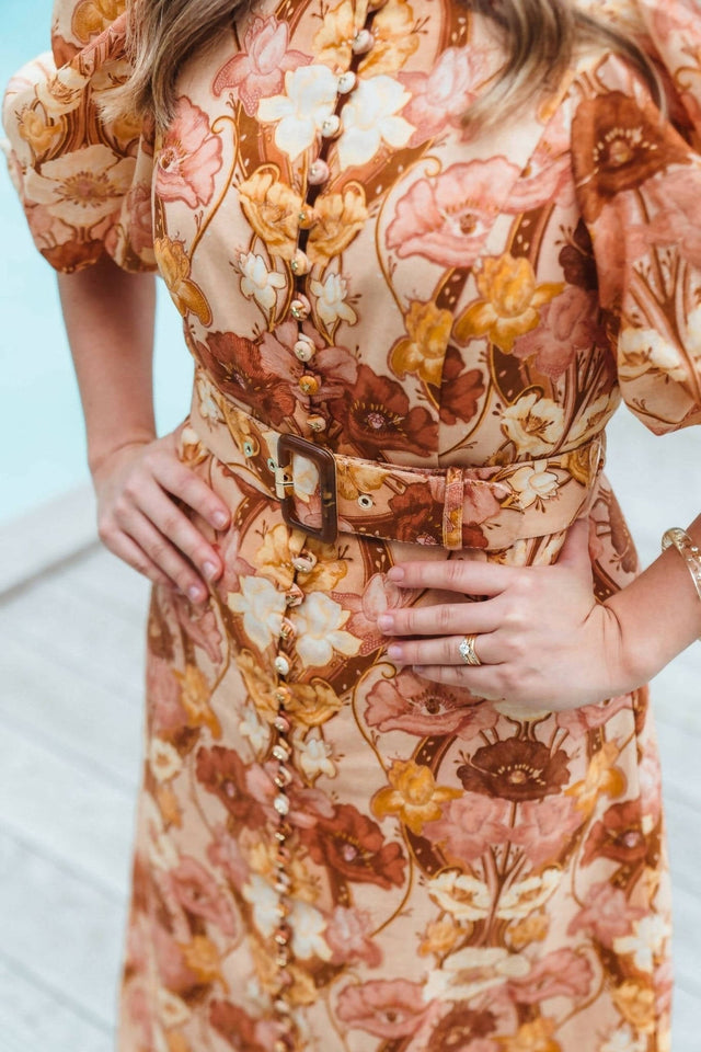 Zimmermann Tempo Puff Sleeve Day Dress Size 10 & 12 - 10 / Floral - Dresses