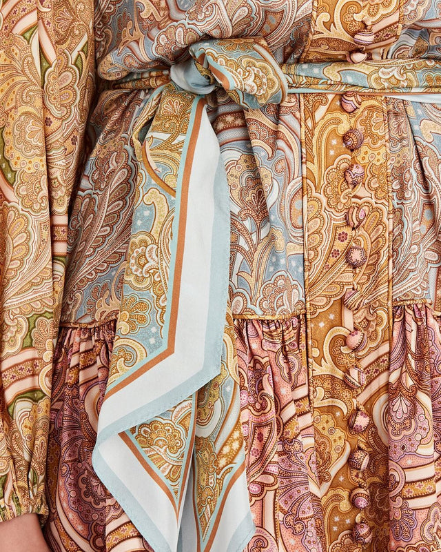 Zimmermann Tempo Spliced Paisley Mini Dress Multi Size AU 8 - Dresses