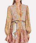 Zimmermann Tempo Spliced Paisley Mini Dress Multi Size AU 8 - Dresses
