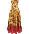 Zimmermann - Zimmermann The Ginger Strapless Midi Dress in Pink/Yellow Floral