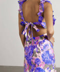 Zimmermann - Zimmermann The High Tide Frilled Mini in Purple Ikat Floral