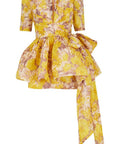 Nikki H - Zimmermann The High Tide Peplum Mini in Yellow Ikat Floral
