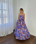 Nikki H - Zimmermann The High Tide Strapless Dress in Purple Ikat Floral