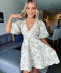 Zimmermann - Zimmermann The Linen Day Mini Dress in Olive Toile Print