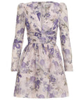 Zimmermann The Lyrical Cross Over Mini in Blue Iris Cream Size 0/ AU 8 - 8 / Print - Dresses