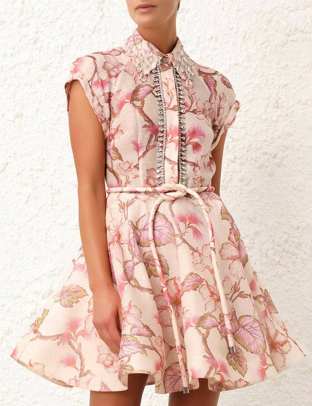 Zimmermann - Zimmermann The Matchmaker Flip Dress in Coral Hibiscus Size 0/ AU 8
