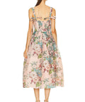 Zimmermann - Zimmermann the Matchmaker Midi Dress in Pink Barkcloth Print Size 1/AU 8-10