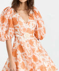 Zimmermann - Zimmermann The Postcard Puff Sleeve Mini in Orange Tonal Floral