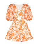Zimmermann - Zimmermann The Postcard Puff Sleeve Mini in Orange Tonal Floral