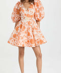 Zimmermann - Zimmermann The Postcard Puff Sleeve Mini in Orange Tonal Floral