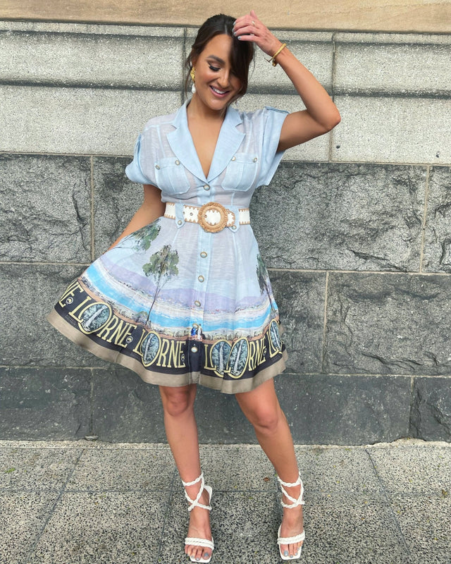 Zimmermann - Zimmermann The Postcard Shirt Mini Dress in Lorne Print