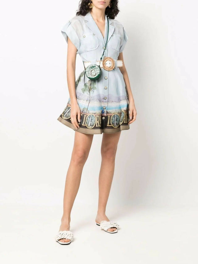 Zimmermann - Zimmermann The Postcard Shirt Mini Dress in Lorne Print