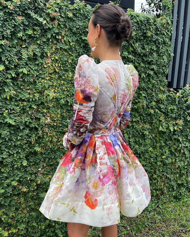 Zimmermann - Zimmermann The Prima Panelled Mini Dress in Multi Floral