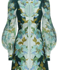 Zimmermann - Zimmermann The Rhythm Jewelled Mini Dress in Mint Peonies