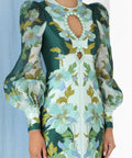 Zimmermann - Zimmermann The Rhythm Jewelled Mini Dress in Mint Peonies