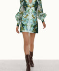 Zimmermann - Zimmermann The Rhythm Jewelled Mini Dress in Mint Peonies