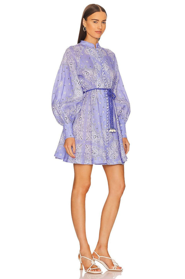 Zimmermann - Zimmermann The Violet Button Up Mini in Cornflower Bandana