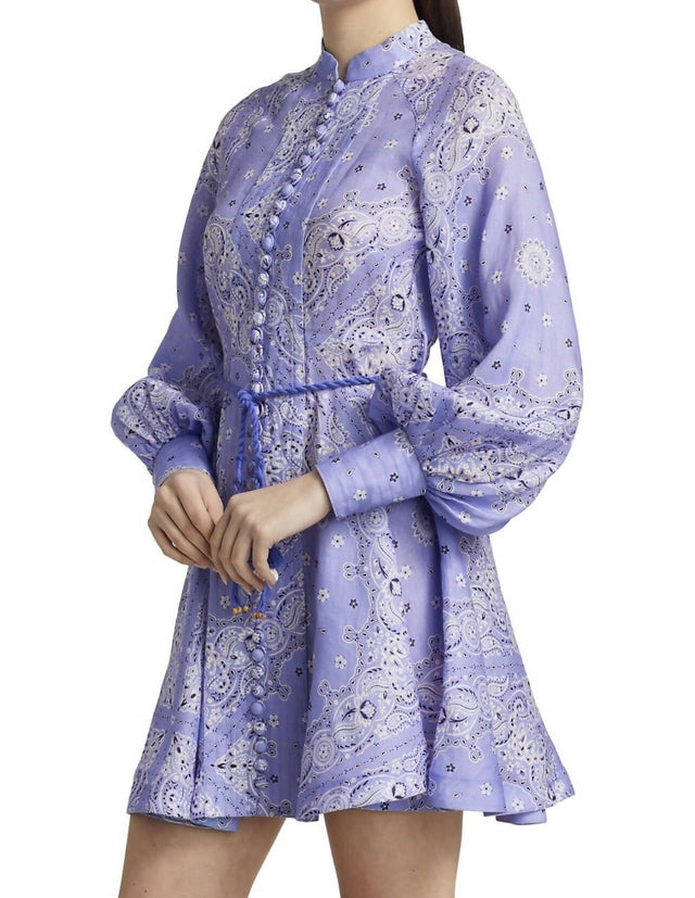 Zimmermann - Zimmermann The Violet Button Up Mini in Cornflower Bandana