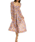 Zimmermann - Zimmermann The Violet Twist Front Midi Dress in Purple Multi Floral