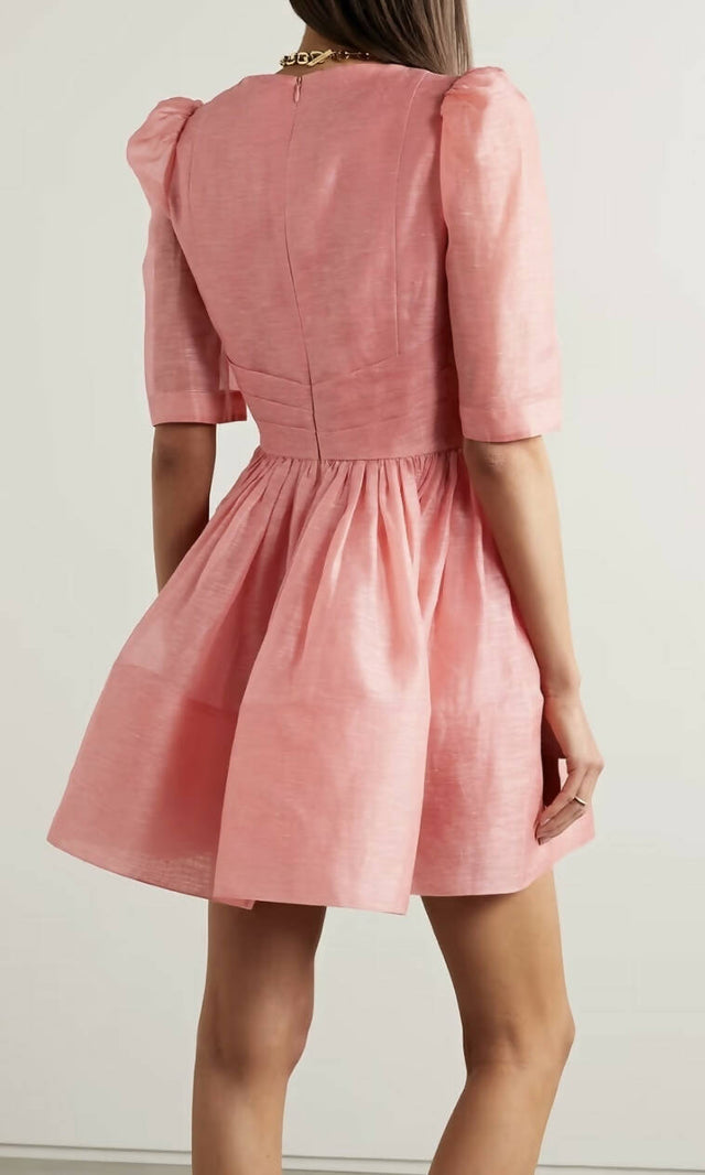 Zimmermann - Zimmermann The Wonderland Sleeved Mini Dress in Guava