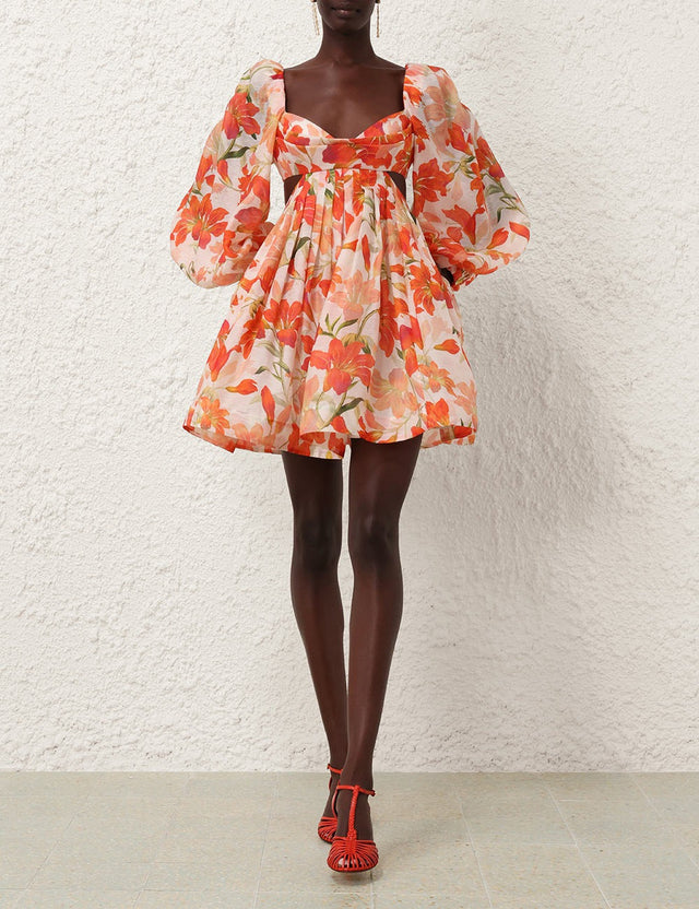 Zimmermann Tranquillity Bralette Mini Dress Red Lily Size 6 8 & 10 - Dresses