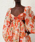 Zimmermann Tranquillity Bralette Mini in Red Lily - 10 / Floral - Dresses