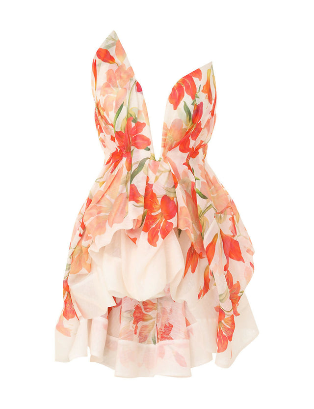 Zimmermann Tranquillity Draped Bodice in Red Lily - Dresses