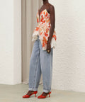 Zimmermann Tranquillity Draped Bodice in Red Lily - Dresses