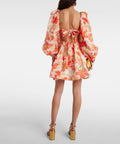 Zimmermann Tranquillity Floral Linen and Silk Mini Dress - 6 / Floral - Dresses