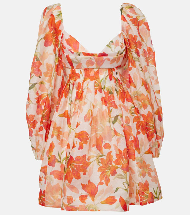 Zimmermann Tranquillity Floral Linen and Silk Mini Dress - 6 / Floral - Dresses