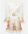 Zimmermann Tranquillity Mini Dress White Size 3 - 14 / Floral - Dresses