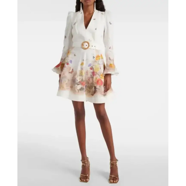 Zimmermann Tranquillity Mini Dress White Size 3 - 14 / Floral - Dresses