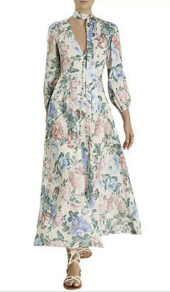 zimmermann verity panelled linear dress Zimmermann Verity Panelled Linear Dress In Blue